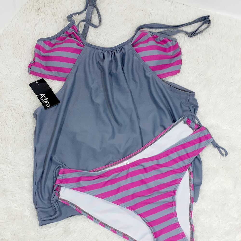 NWT💚 Azbro Swimsuit size XL Cutout Bikini